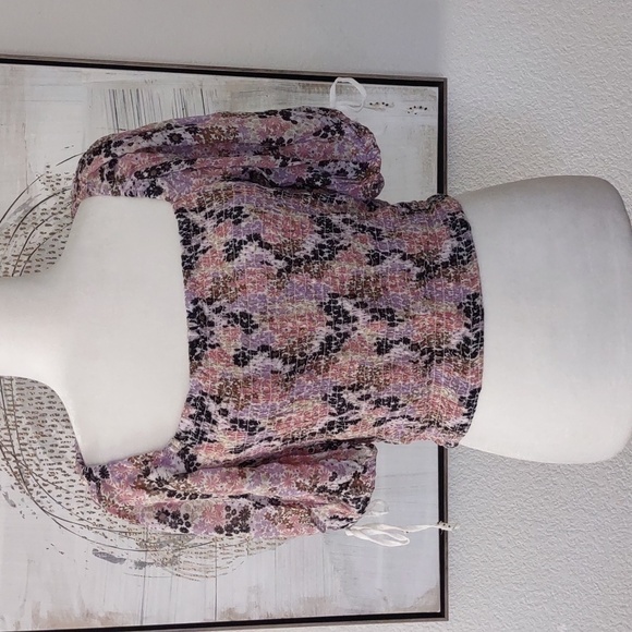 New Free People Puff Sleeve Crop Top Size M - Picture 4 of 15